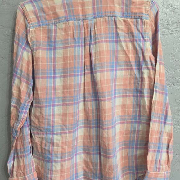 Chaps Woman's Multi-Colored Plaid Long Sleeve Button Down Short size M - Picture 5 of 8